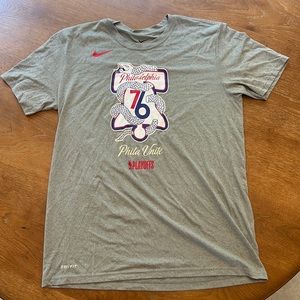 Large Nike 76ers Playoff Dri-Fit shirt